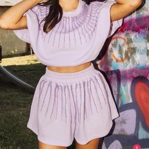 Queen of Sparkles Purple Pearl Shorts